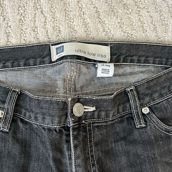 Gap Ultra Low Rise Gray Jeans 12 Long - Picture 2 of 5